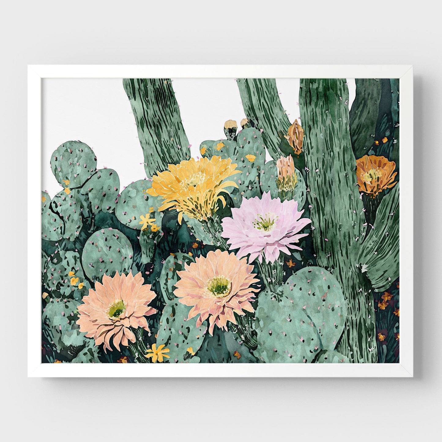 Cactus Bloom Watercolor Art Print
