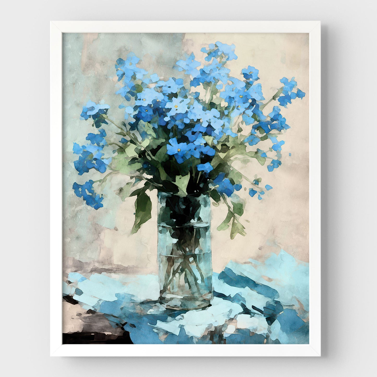 Forget-me-not Impressionist Still Life Print