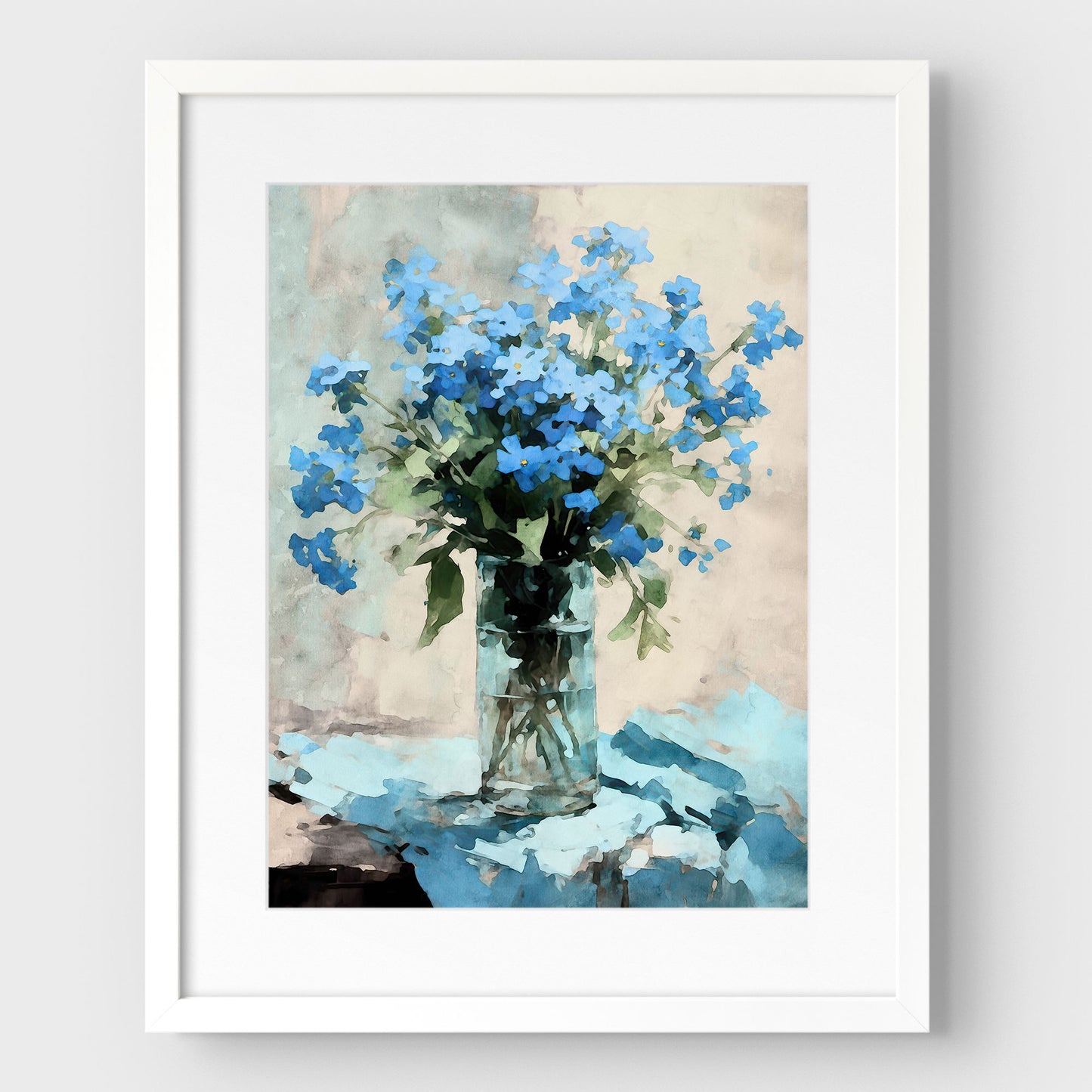 Forget-me-not Impressionist Still Life Print