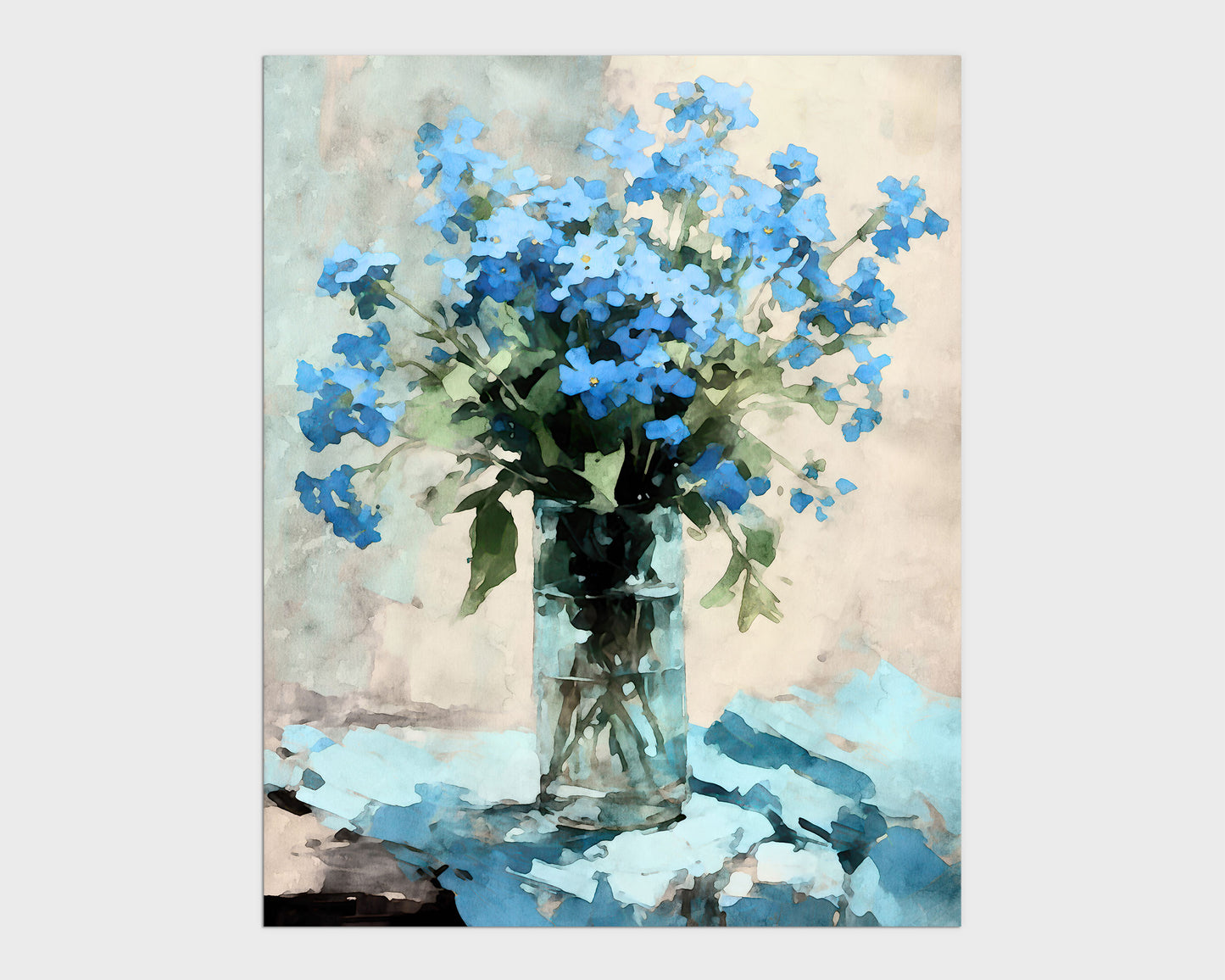 Forget-me-not Impressionist Still Life Print