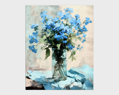Forget-me-not Impressionist Still Life Print