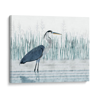 Minimalist Great Blue Heron Marsh Print