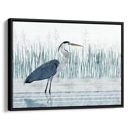 Minimalist Great Blue Heron Marsh Print