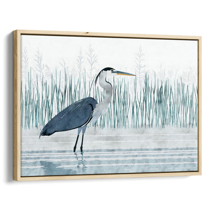 Minimalist Great Blue Heron Marsh Print