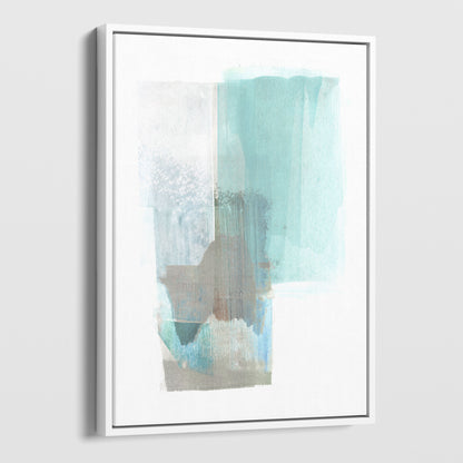 Aqua Blue and Brown Abstract Watercolor Painting Print