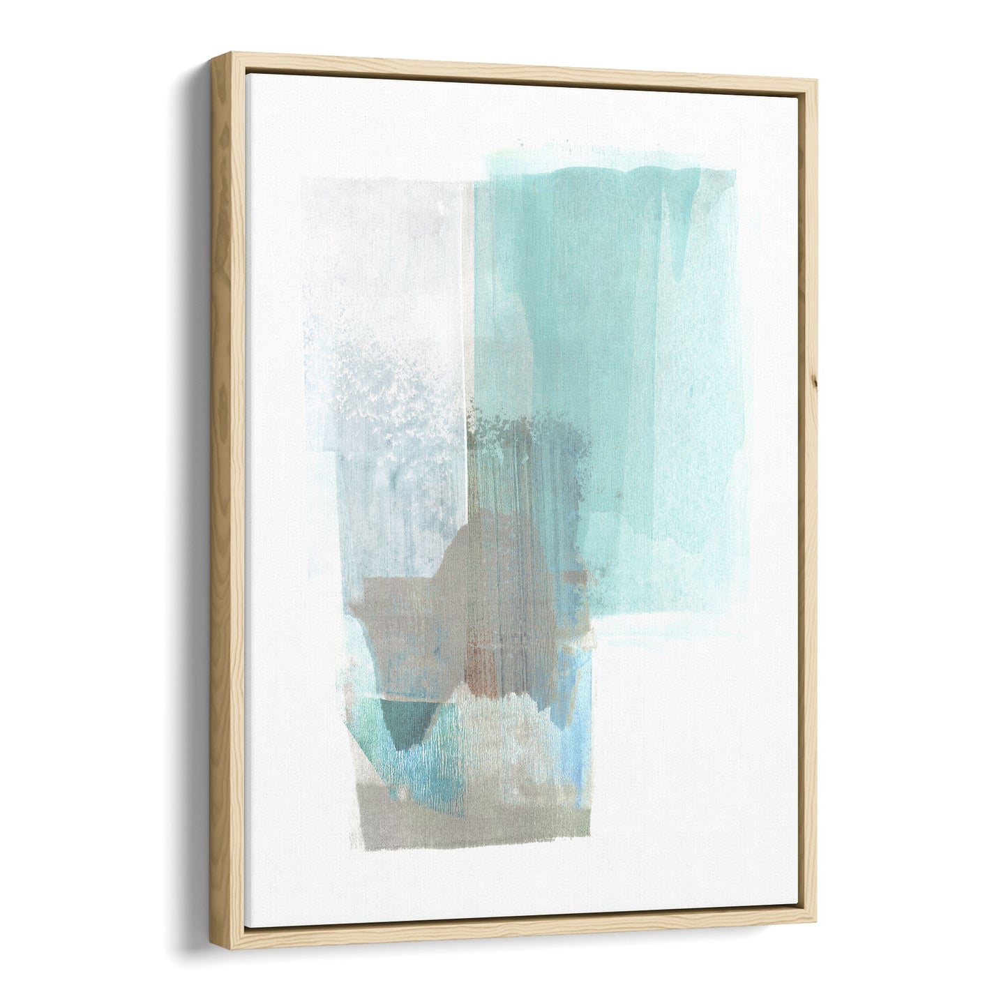 Aqua Blue and Brown Abstract Watercolor Painting Print