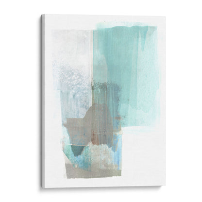 Aqua Blue and Brown Abstract Watercolor Painting Print