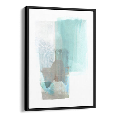 Aqua Blue and Brown Abstract Watercolor Painting Print