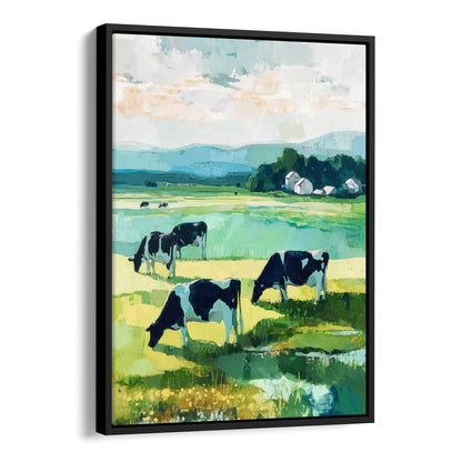 Cattle Grazing in a Green Pasture Art Print