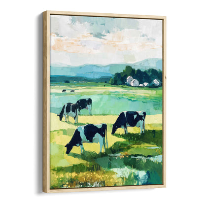 Cattle Grazing in a Green Pasture Art Print