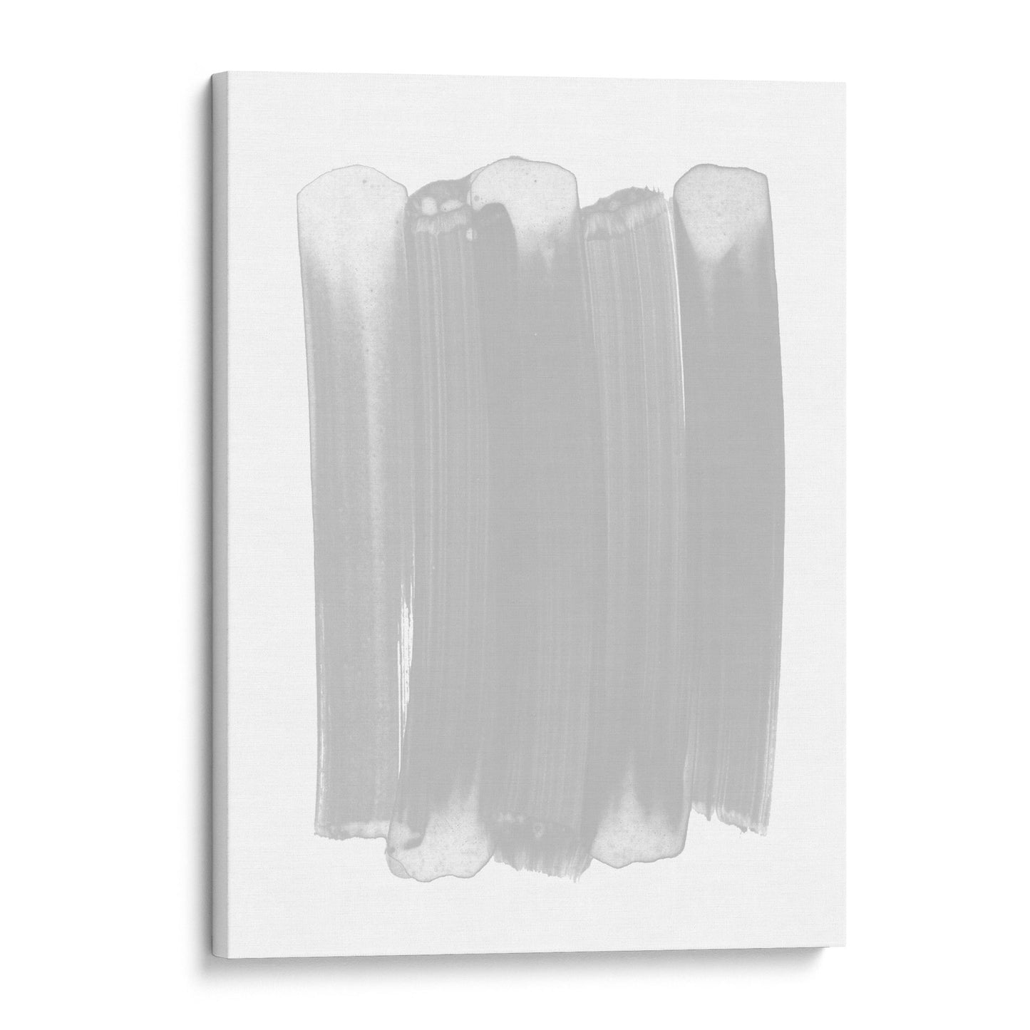 Grey Modern Minimalist Abstract Brushstrokes Painting Print