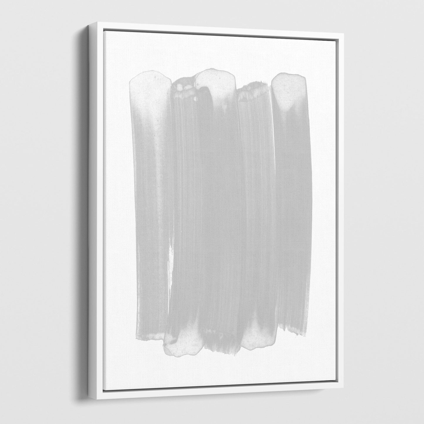 Grey Modern Minimalist Abstract Brushstrokes Painting Print