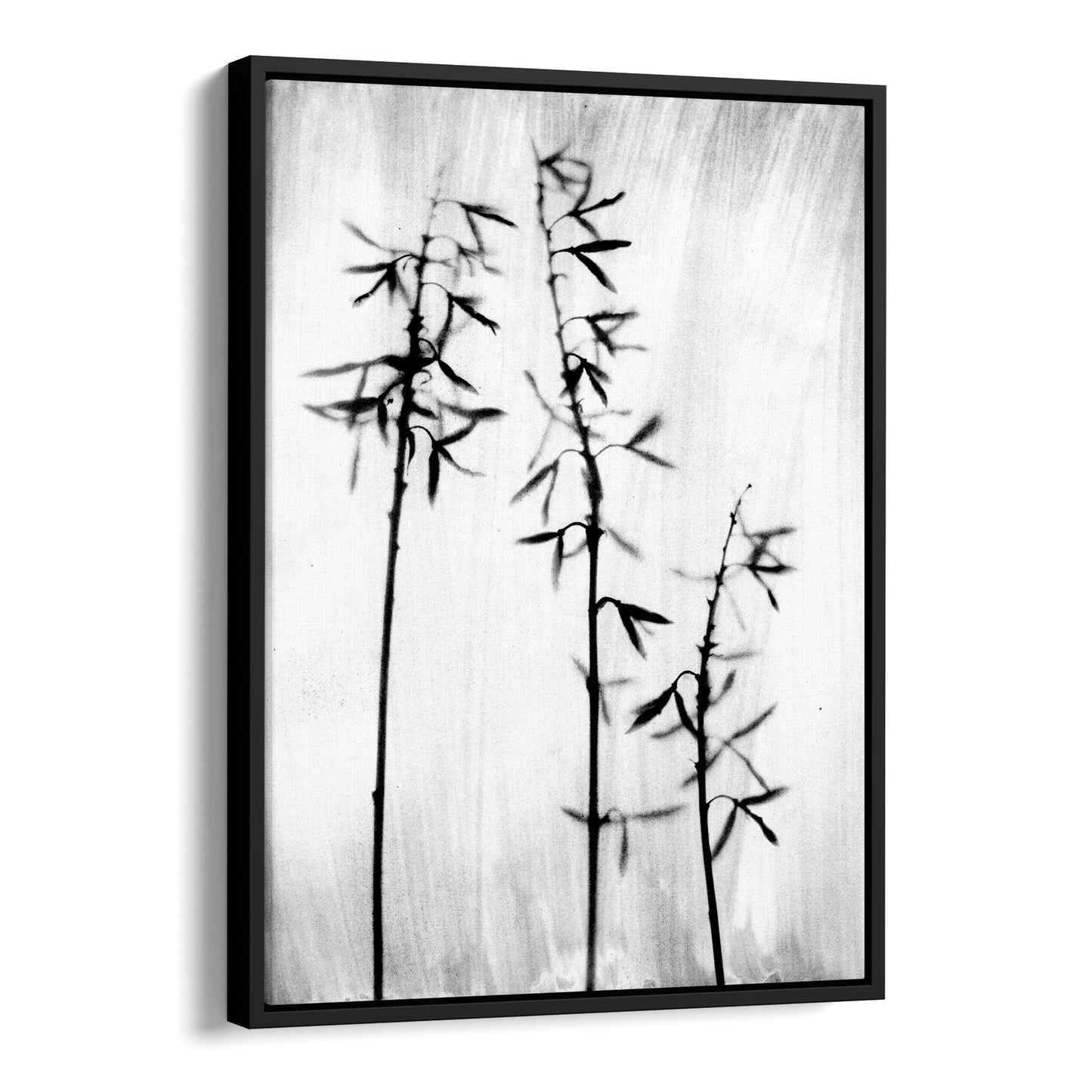 Black and White Bamboo Silhouette Photography Print