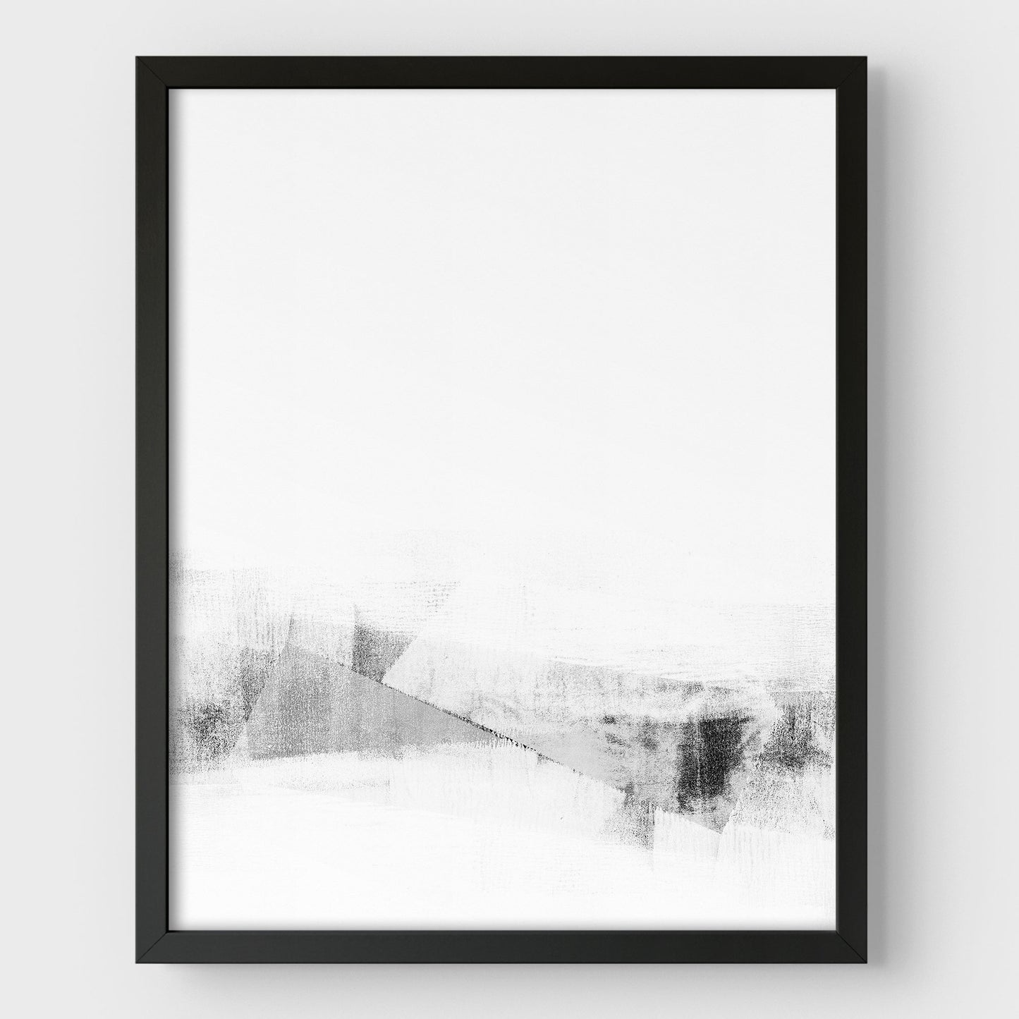 Black and White Minimalist Abstract Painting "Hushed" Print