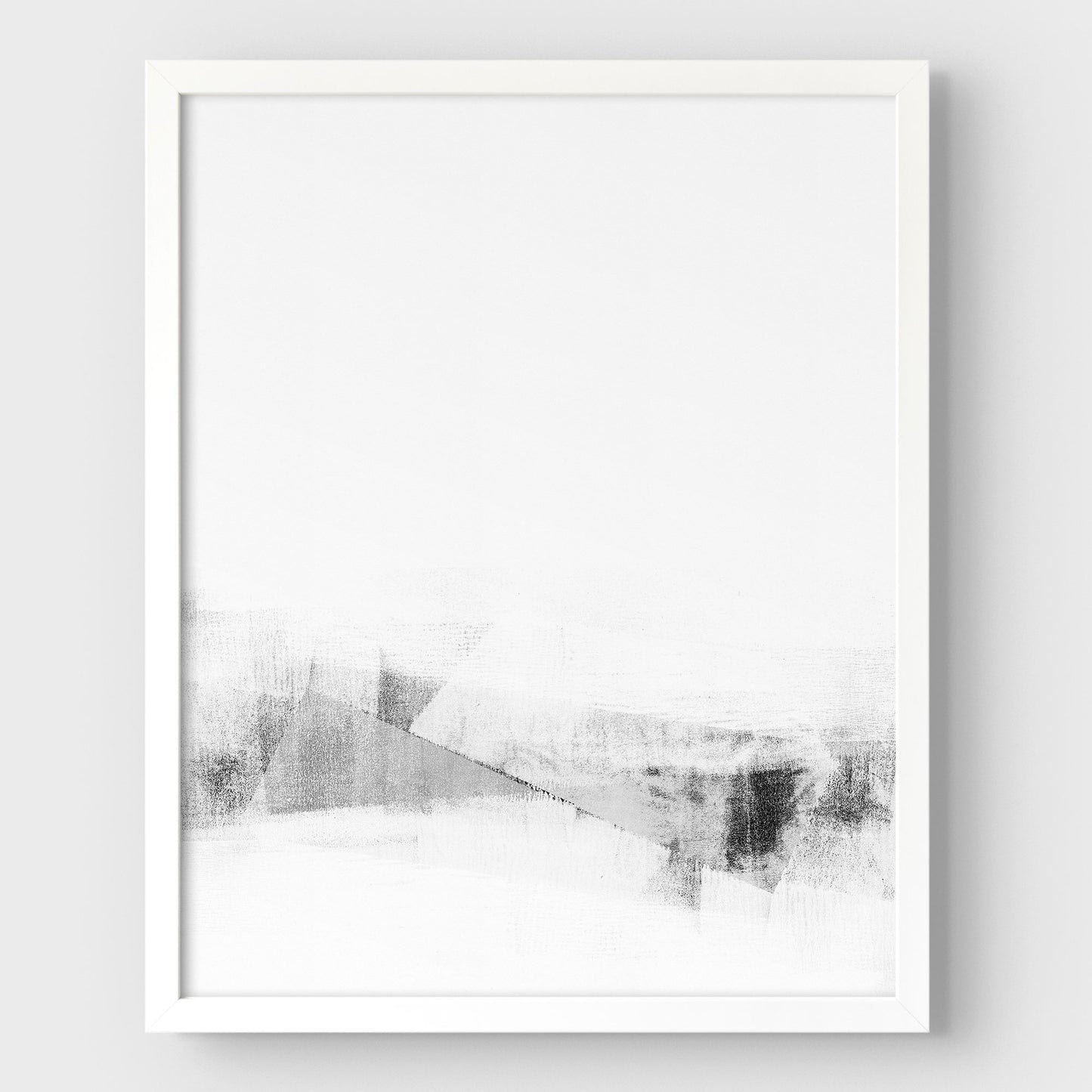 Black and White Minimalist Abstract Painting "Hushed" Print