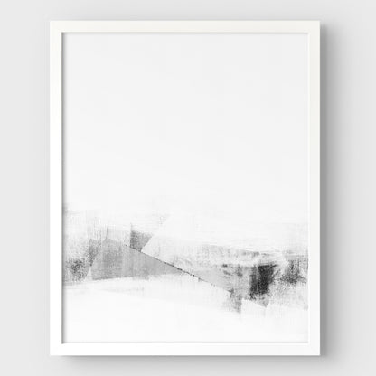 Black and White Minimalist Abstract Painting "Hushed" Print