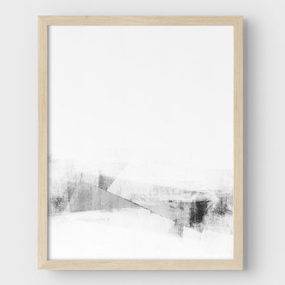 Black and White Minimalist Abstract Painting "Hushed" Print