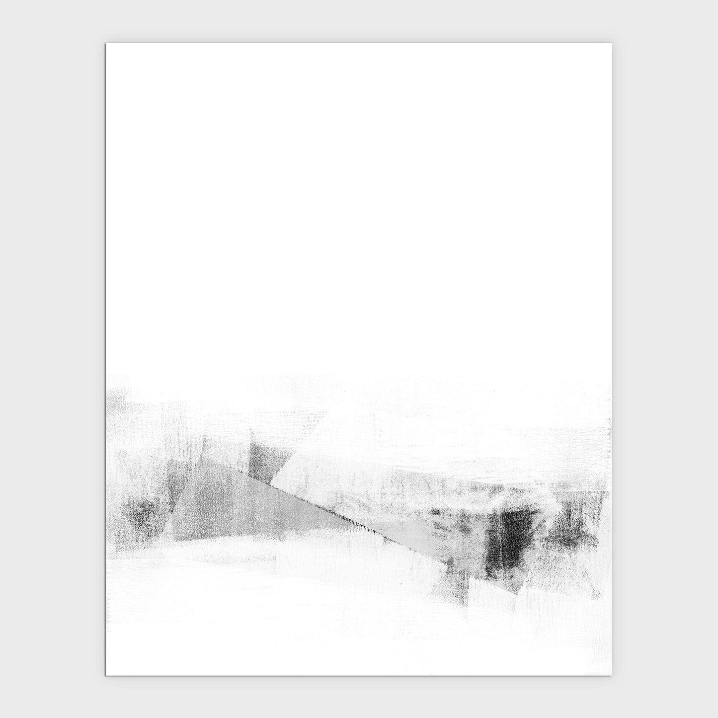 Black and White Minimalist Abstract Painting "Hushed" Print