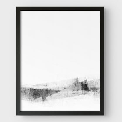 Black and White Minimalist Abstract Painting Print