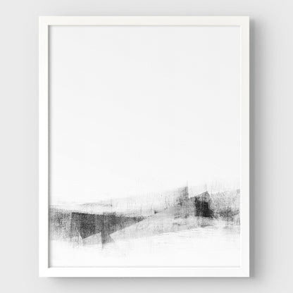 Black and White Minimalist Abstract Painting Print