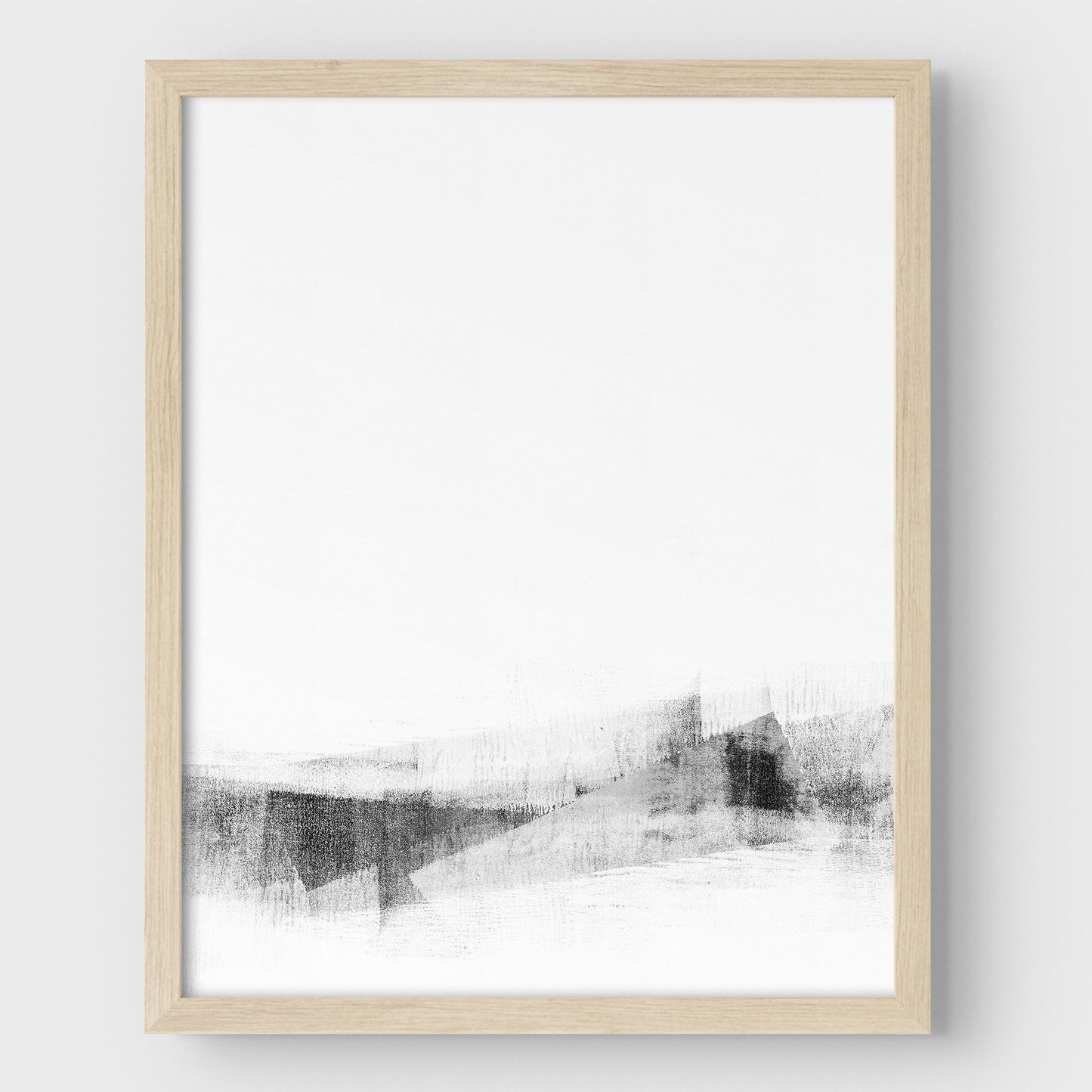 Black and White Minimalist Abstract Painting Print