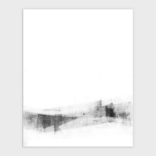 Black and White Minimalist Abstract Painting Print