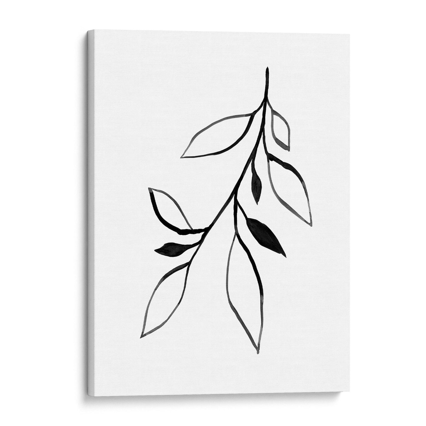 Black and White Minimalist Botanical Ink Line Art Print