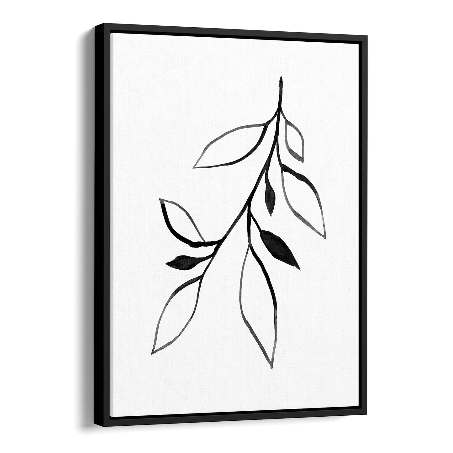 Black and White Minimalist Botanical Ink Line Art Print