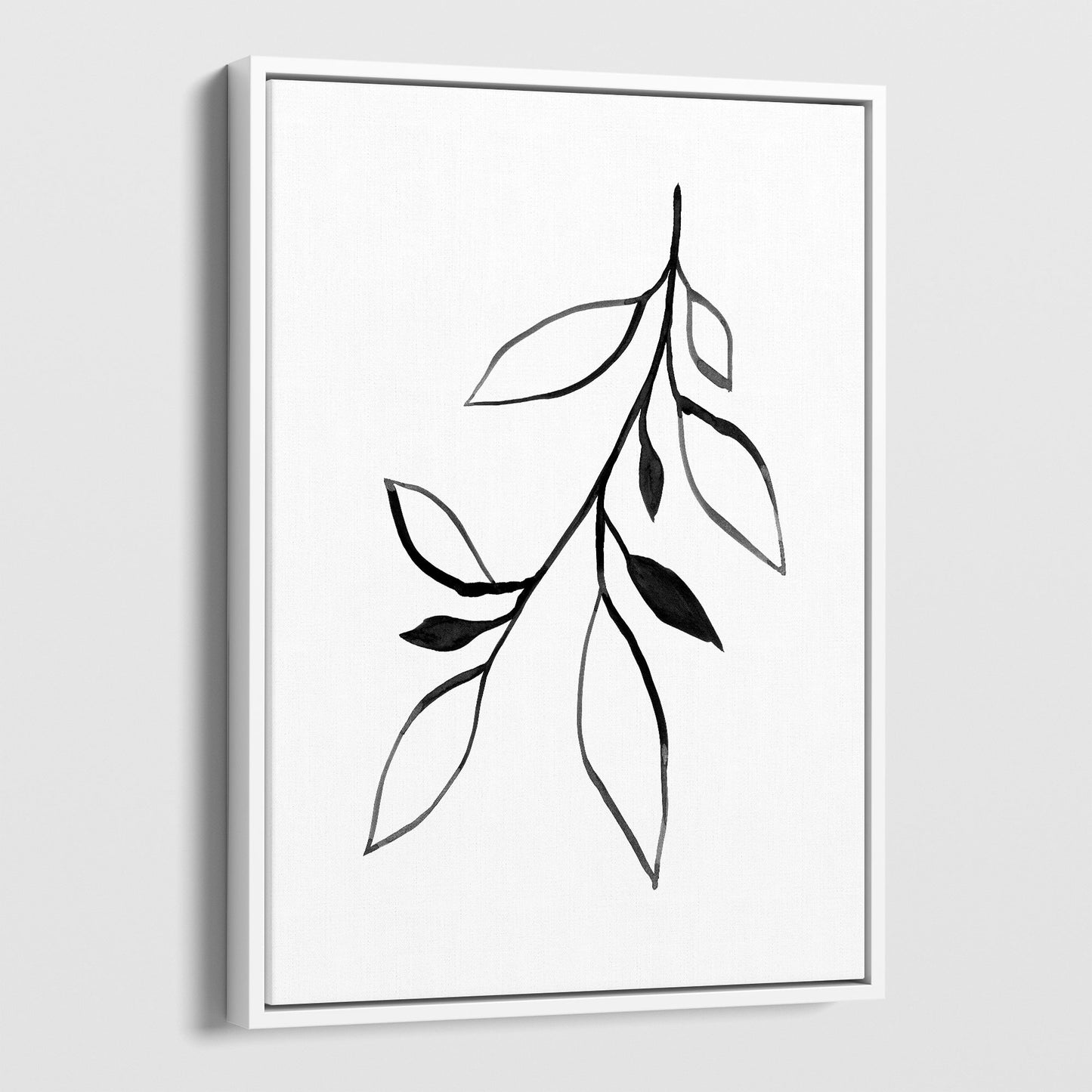 Black and White Minimalist Botanical Ink Line Art Print