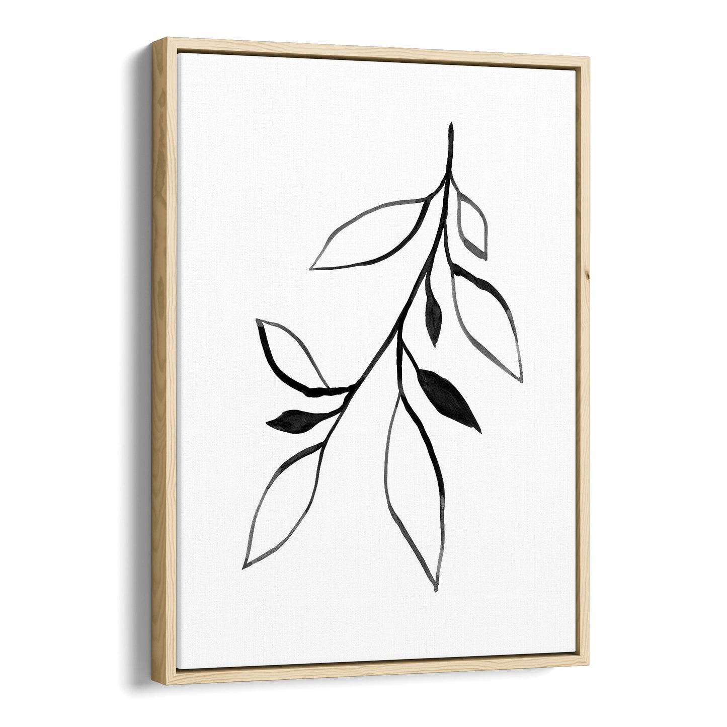 Black and White Minimalist Botanical Ink Line Art Print