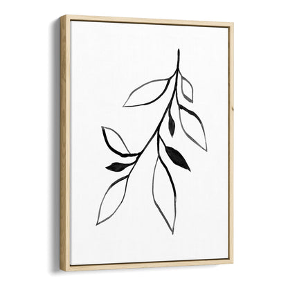 Black and White Minimalist Botanical Ink Line Art Print