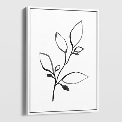 Black and White Minimalist Botanical Ink Illustration Print