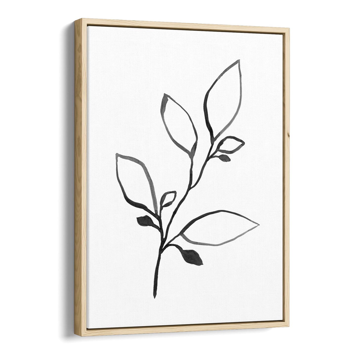 Black and White Minimalist Botanical Ink Illustration Print