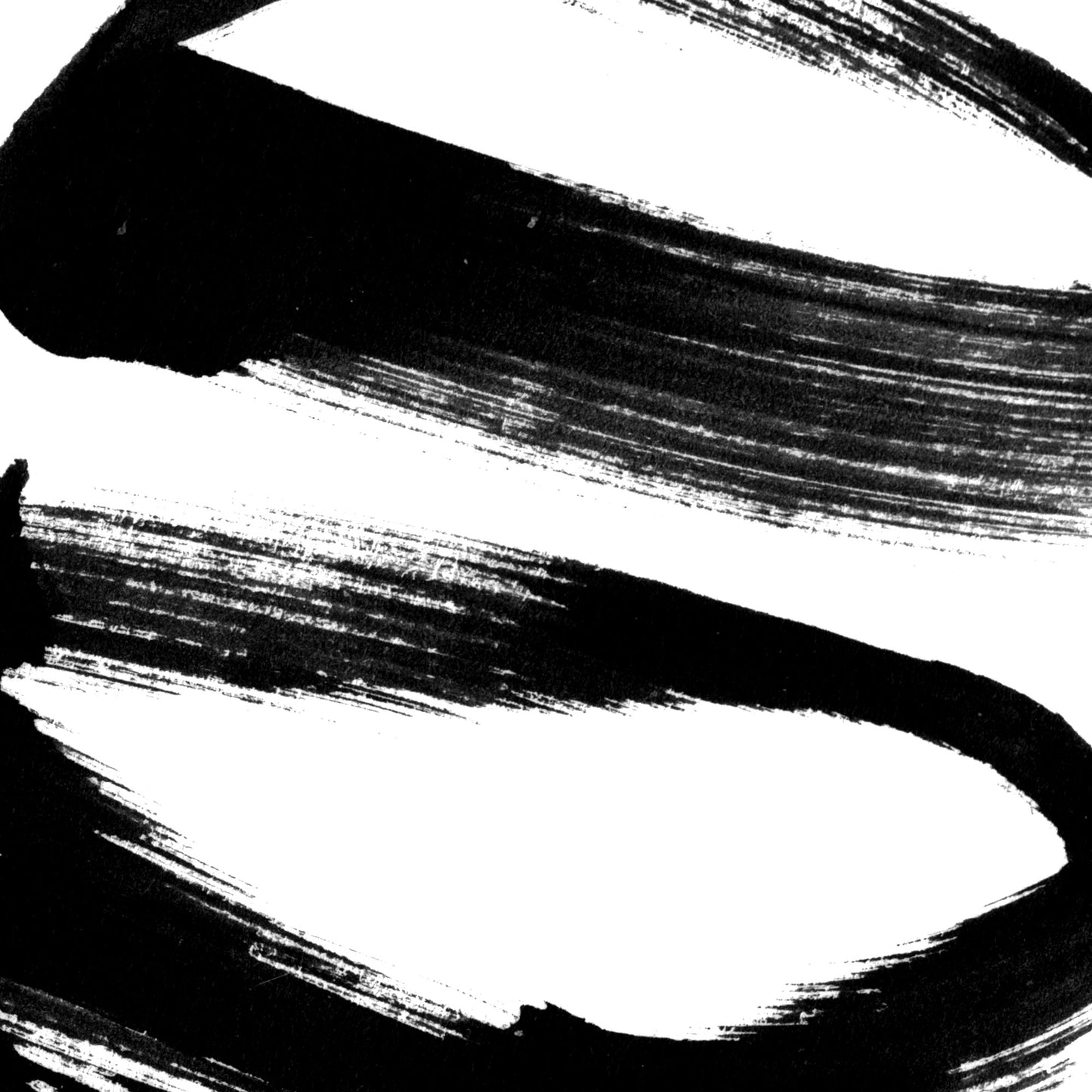 Black and White Abstract Shapes Minimalist Ink Painting Print