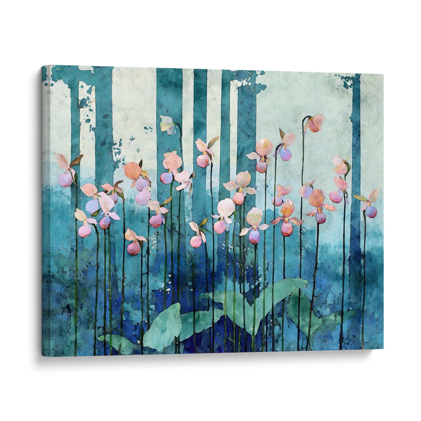 Pink Lady Slipper Orchid Art Print