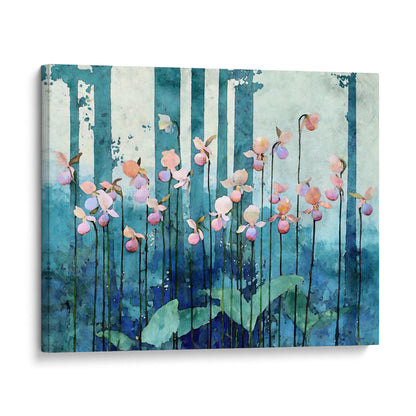 Pink Lady Slipper Orchid Art Print