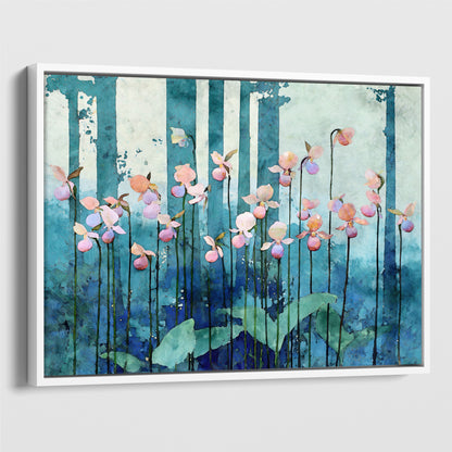 Pink Lady Slipper Orchid Art Print
