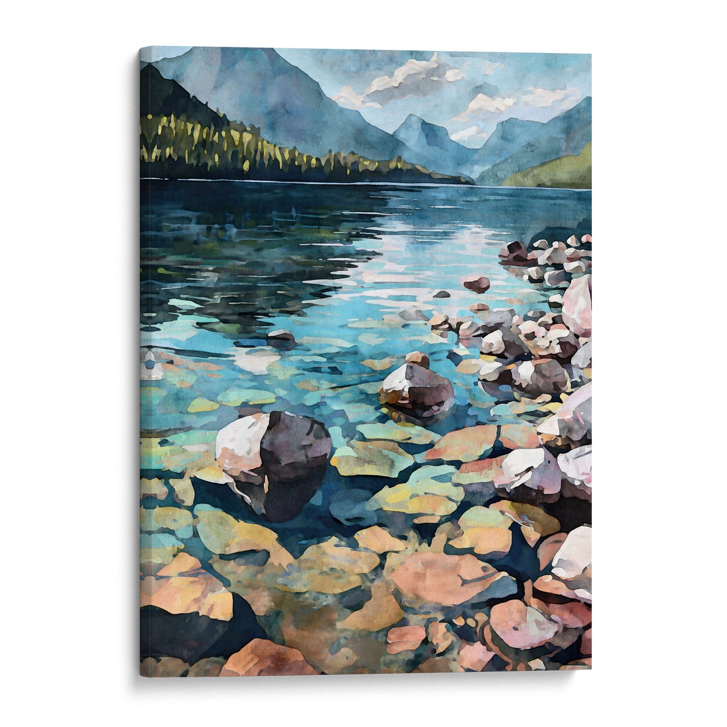 Lake McDonald Watercolor Print