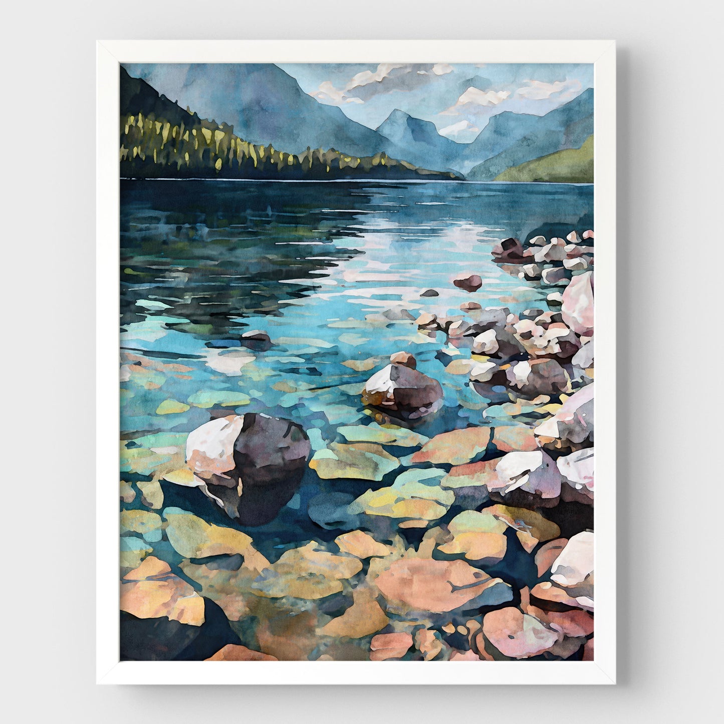 Lake McDonald Watercolor Print
