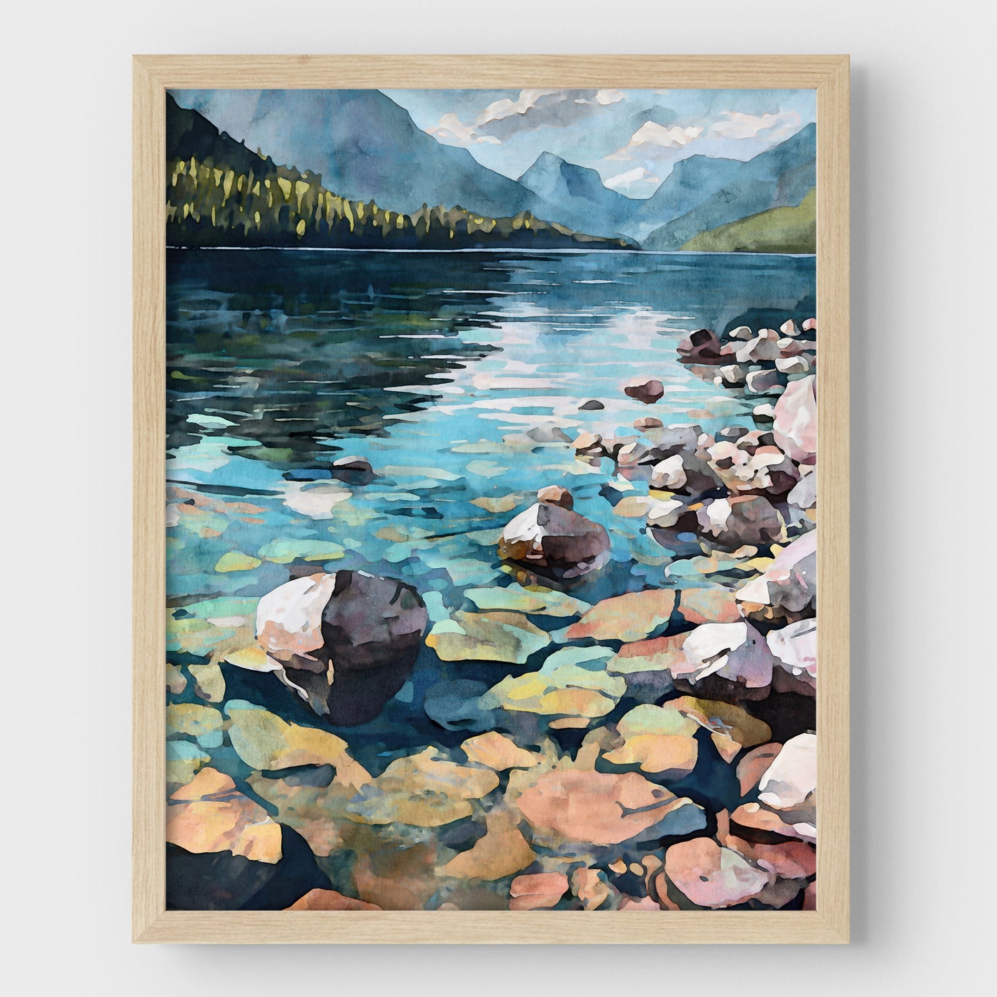 Lake McDonald Watercolor Print