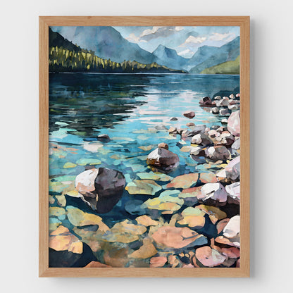 Lake McDonald Watercolor Print