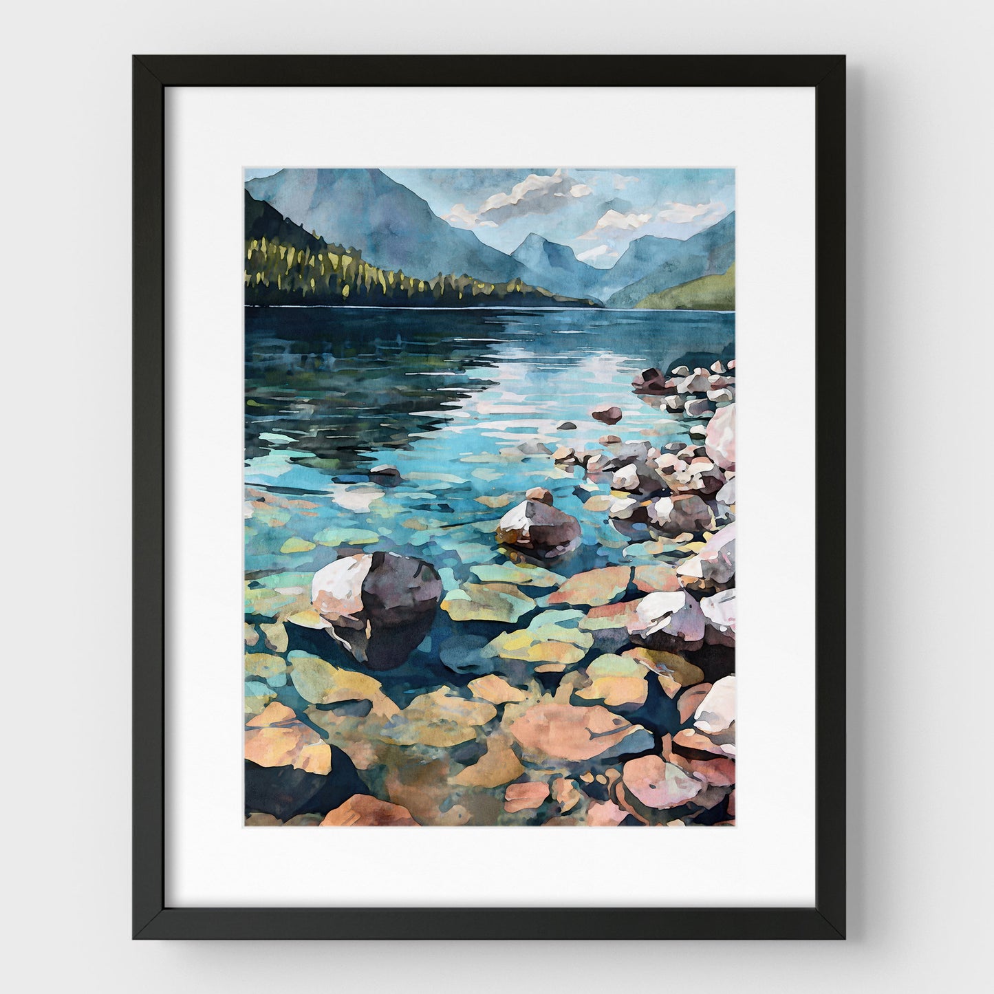 Lake McDonald Watercolor Print