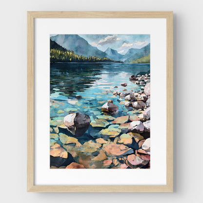 Lake McDonald Watercolor Print