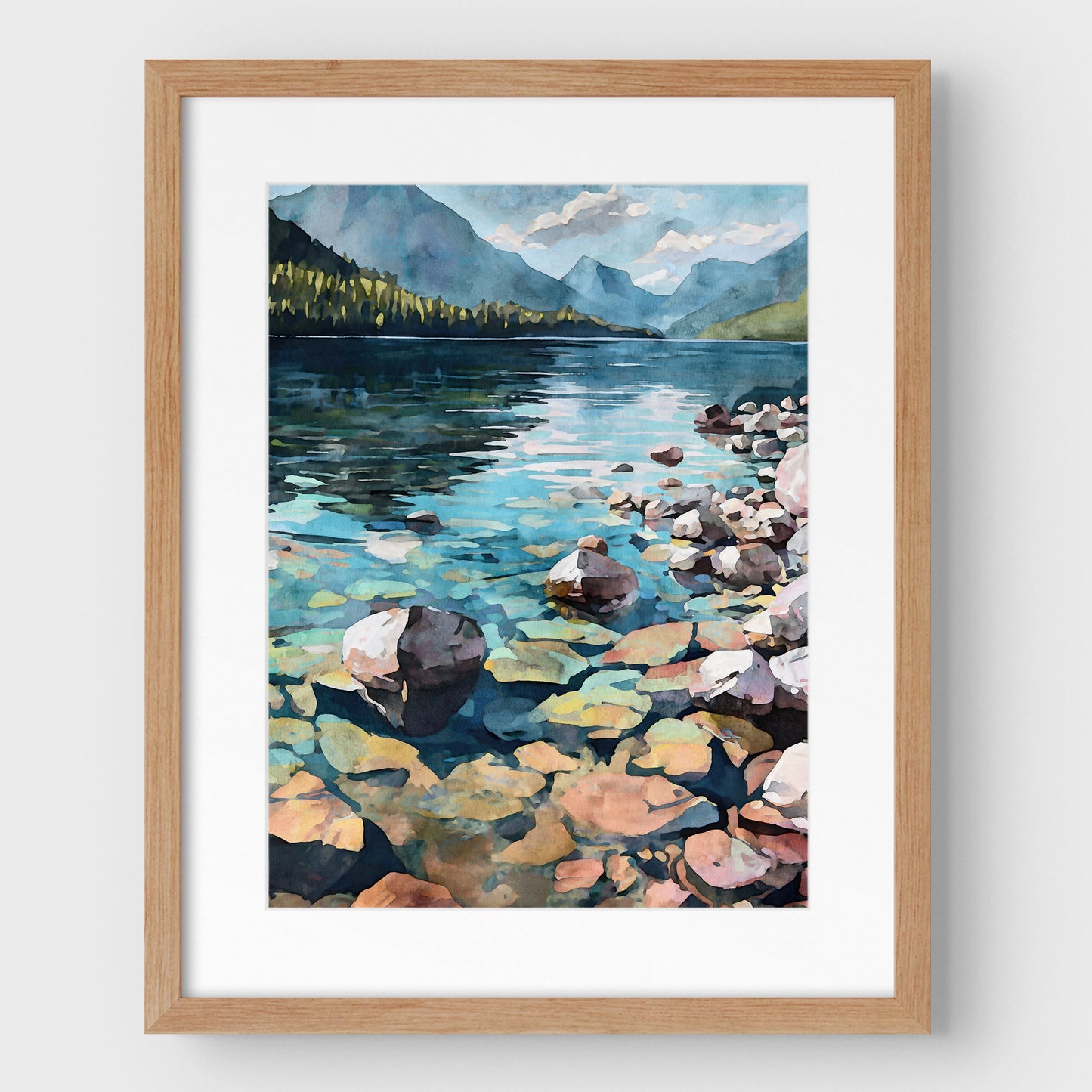 Lake McDonald Watercolor Print