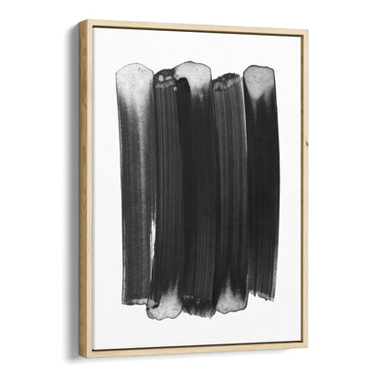 Black and White Minimalist Abstract Brush Stroke Painting Print