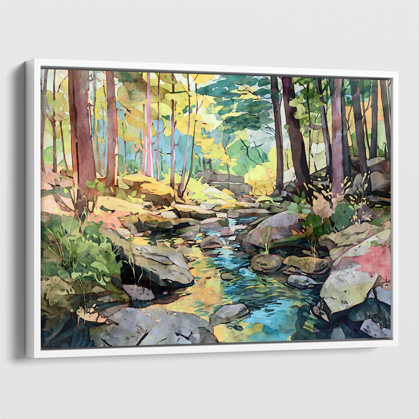 Forest Stream Watercolor Print