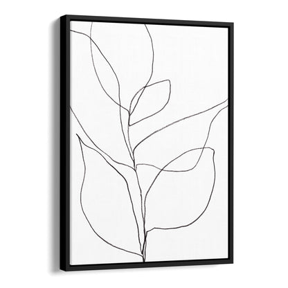 Minimalist Botanical Black and White Line Drawing Print