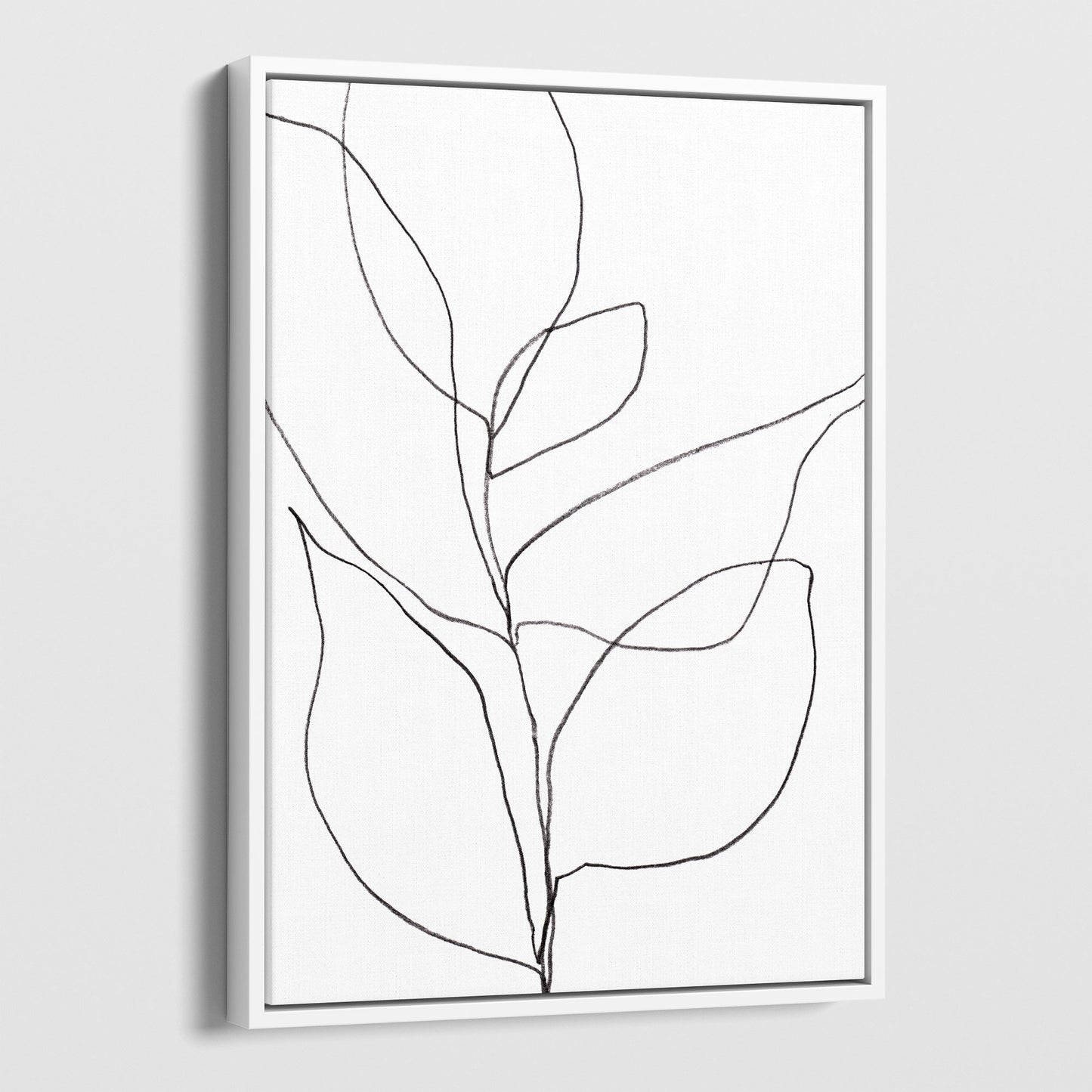 Minimalist Botanical Black and White Line Drawing Print