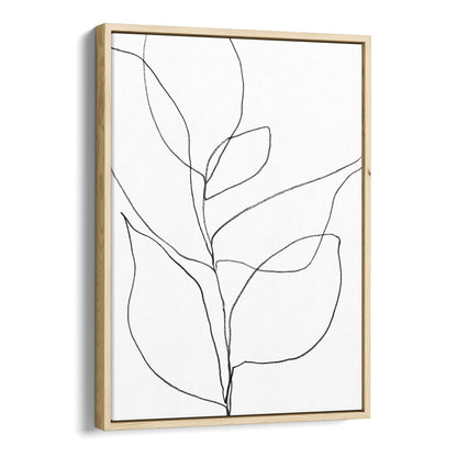 Minimalist Botanical Black and White Line Drawing Print