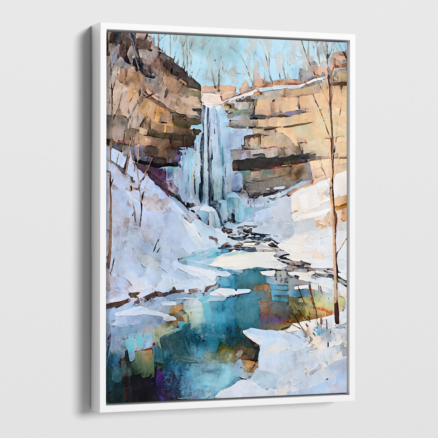 Minnehaha Falls Winter Watercolor Print
